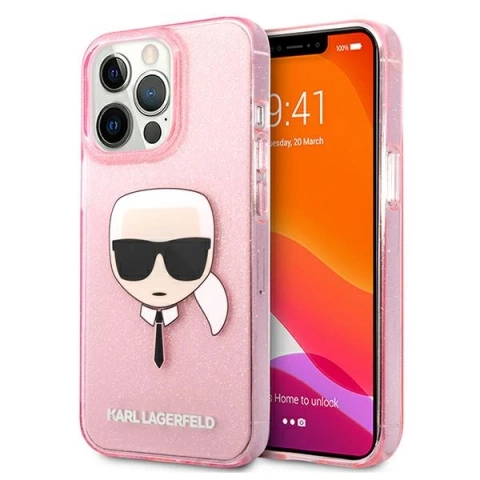 Karl Lagerfeld KLHCP13XKHTUGLP iPhone 13 Pro Max 6,7" pevné pouzdro Glitter Karl`s Head